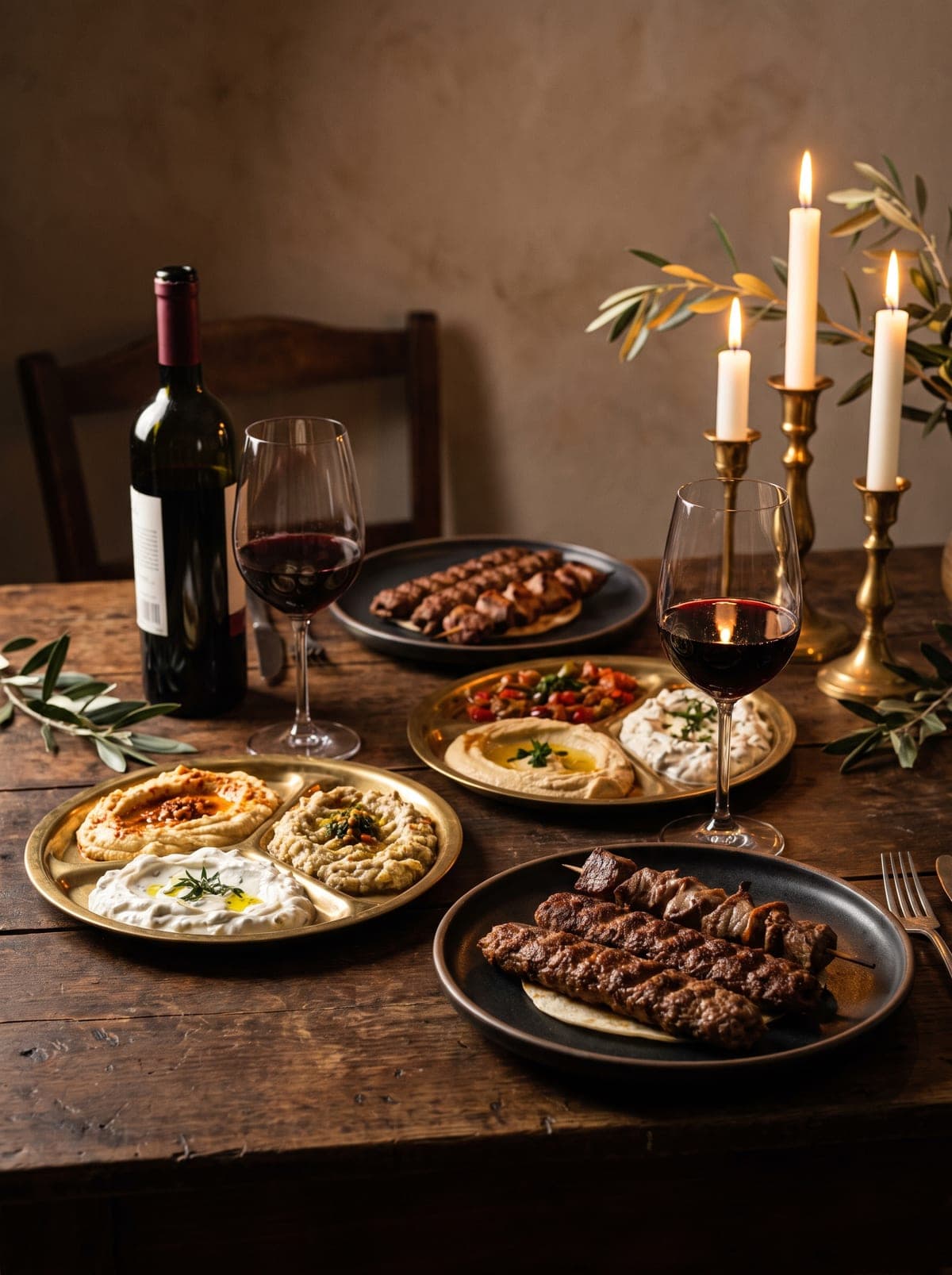 A beautifully set table with a guest's own bottle of wine ready to pour